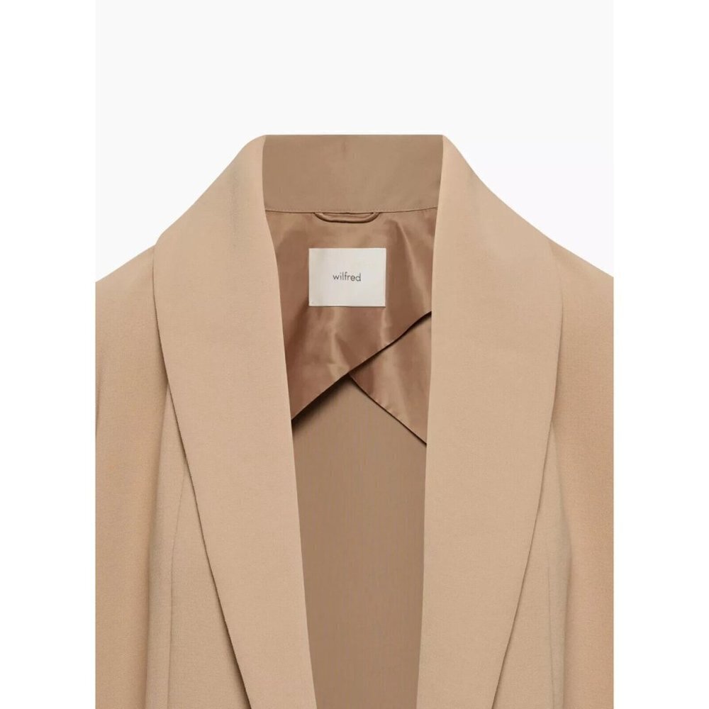 Wilfred Aritzia Women's Size 00 Gold Camel Chevalier Jacket Relaxed Open Blazer - Picture 2 of 10